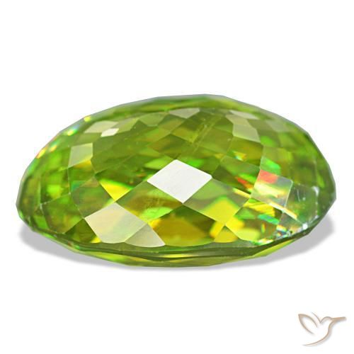 7.87캐럿 천연 생기 있는 그린 스펜(티타나이트), 타원형 컷, 13.9×10 mm, VS