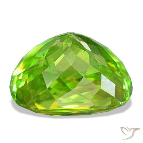 8.35캐럿 천연 Medium Light-Green 스펜(티타나이트), 타원형 컷, 12.6×10 mm, VS