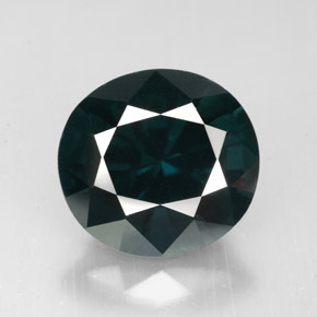 5.61캐럿 천연 딥 블루 그린 스피넬, 타원형 컷, 11×10.3 mm, VVS