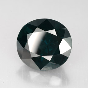 5.61캐럿 천연 딥 블루 그린 스피넬, 타원형 컷, 11×10.3 mm, VVS