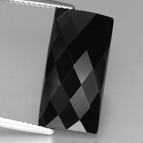 13.88캐럿 천연 검정색 스피넬, 바게트, 19.9×10.1 mm, 불투명체
