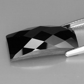 13.88캐럿 천연 검정색 스피넬, 바게트, 19.9×10.1 mm, 불투명체
