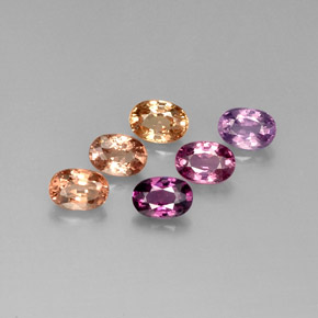 캐럿 천연 멀티컬러 스피넬 보석, 타원형 컷, 6.2×4.3 mm, VVS