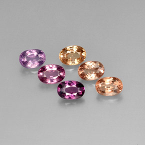 캐럿 천연 멀티컬러 스피넬 보석, 타원형 컷, 6.2×4.3 mm, VVS