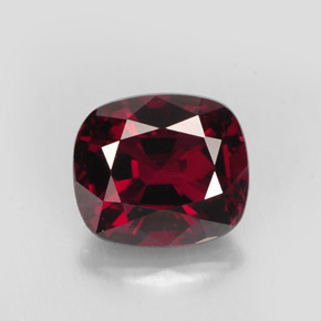 1.99캐럿 천연 딥 레드 스피넬, 쿠션 컷, 7.8×6.8 mm, VS