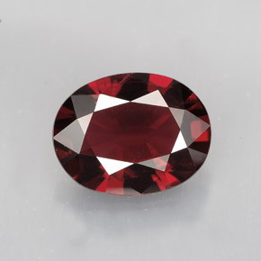 2.11캐럿 천연 딥 레드 스피넬, 타원형 컷, 9.2×7.4 mm, VS