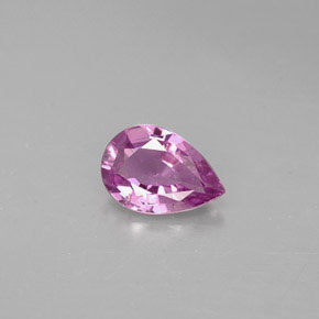 0.60캐럿 천연 핑크빛 퍼플 스피넬, 배 모양, 6.6×4.5 mm, VS