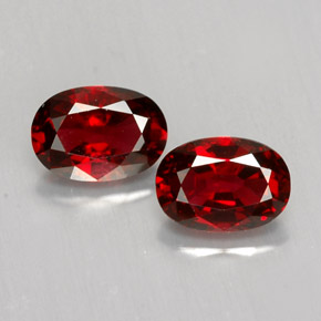 캐럿 천연 딥 레드 스피넬 보석, 타원형 컷, 6.6×4.6 mm, VS