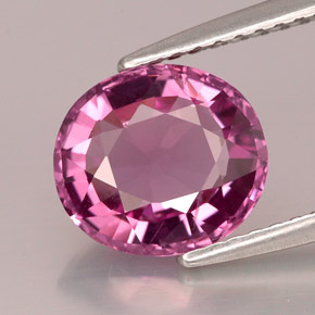 2.11캐럿 천연 핑크빛 바이올렛 스피넬, 타원형 컷, 8.6×7.7 mm, VS-SI