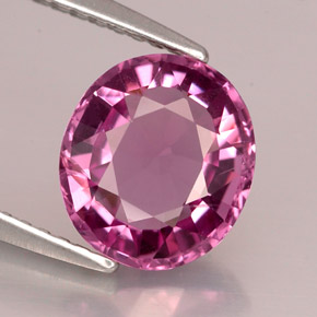2.11캐럿 천연 핑크빛 바이올렛 스피넬, 타원형 컷, 8.6×7.7 mm, VS-SI