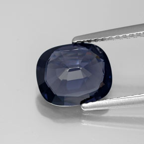 2.33캐럿 천연 딥 블루 스피넬, 쿠션 컷, 9.2×7.7 mm, VVS-VS
