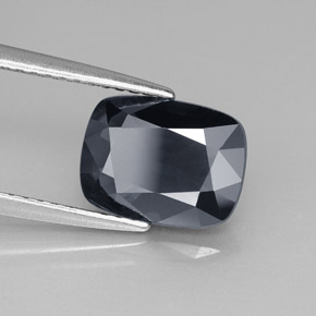 2.85캐럿 천연 다크 그레이 바이올렛 스피넬, 쿠션 컷, 9.8×7.4 mm, VVS