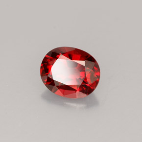 0.76캐럿 천연 레드 스피넬, 타원형 컷, 6.2×5.1 mm, VS