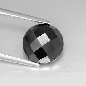 5.03캐럿 천연 검정색 스피넬, 라운드 컷, 10.29 mm, 불투명체