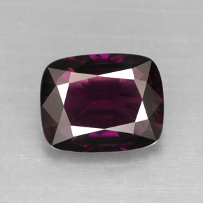 3.44캐럿 천연 딥 퍼플 스피넬, 쿠션 컷, 10.1×8.1 mm, VVS-VS