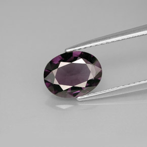 2.02캐럿 천연 딥 퍼플 스피넬, 타원형 컷, 9.2×7.1 mm, VVS-VS
