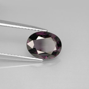 2.02캐럿 천연 딥 퍼플 스피넬, 타원형 컷, 9.2×7.1 mm, VVS-VS