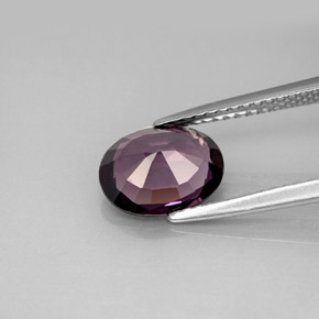 2.02캐럿 천연 딥 퍼플 스피넬, 타원형 컷, 9.2×7.1 mm, VVS-VS