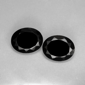 캐럿 천연 검정색 스피넬 보석, 타원형 컷, 9.9×8 mm, 불투명체