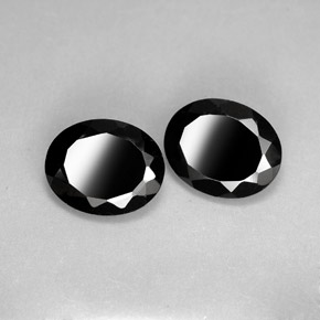 캐럿 천연 검정색 스피넬 보석, 타원형 컷, 9.9×8 mm, 불투명체
