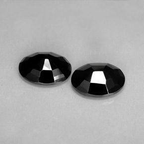 캐럿 천연 검정색 스피넬 보석, 타원형 컷, 9.9×8 mm, 불투명체