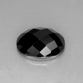 11.93캐럿 천연 검정색 스피넬, 타원형 컷, 15.9×12.2 mm, 불투명체