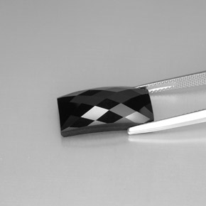 14.35캐럿 천연 검정색 스피넬, 바게트, 19.5×9.9 mm, 불투명체