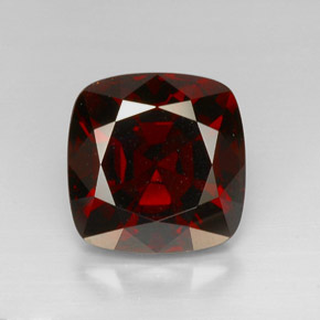 19.03캐럿 천연 딥 레드 스피넬, 쿠션 컷, 15.1×14.9 mm, VVS-VS