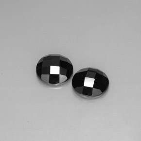 캐럿 천연 검정색 스피넬 보석, 라운드 컷, 10.14 mm, 불투명체