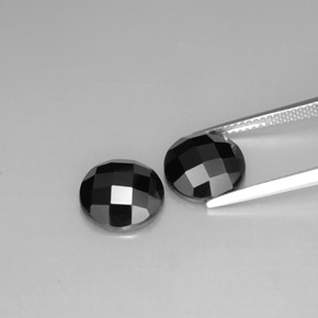 캐럿 천연 검정색 스피넬 보석, 라운드 컷, 10.14 mm, 불투명체