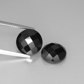 캐럿 천연 검정색 스피넬 보석, 라운드 컷, 10.12 mm, 불투명체
