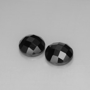 캐럿 천연 검정색 스피넬 보석, 라운드 컷, 10.12 mm, 불투명체
