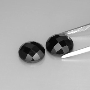 캐럿 천연 검정색 스피넬 보석, 라운드 컷, 10.12 mm, 불투명체