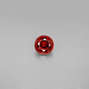0.57캐럿 천연 딥 레드 오렌지 스피넬, 라운드 컷, 5.05 mm, VVS-VS