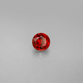 0.57캐럿 천연 딥 레드 오렌지 스피넬, 라운드 컷, 5.05 mm, VVS-VS