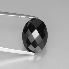 10.83캐럿 천연 검정색 스피넬, 타원형 컷, 16×11.8 mm, 불투명체