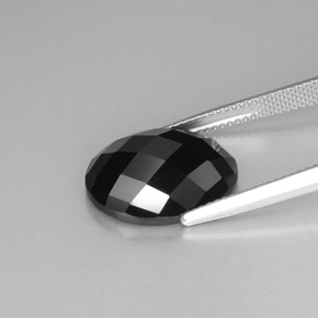 10.83캐럿 천연 검정색 스피넬, 타원형 컷, 16×11.8 mm, 불투명체