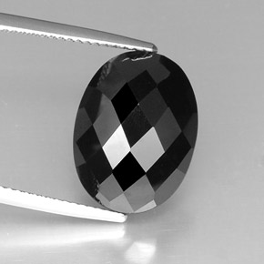 10.46캐럿 천연 검정색 스피넬, 타원형 컷, 16.1×12.1 mm, 불투명체