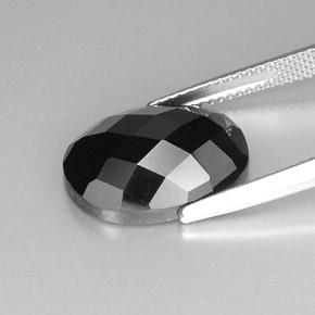 10.46캐럿 천연 검정색 스피넬, 타원형 컷, 16.1×12.1 mm, 불투명체