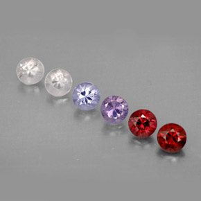 캐럿 천연 멀티컬러 스피넬 보석, 라운드 컷, 3.56 mm, VVS-VS