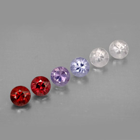 캐럿 천연 멀티컬러 스피넬 보석, 라운드 컷, 3.56 mm, VVS-VS