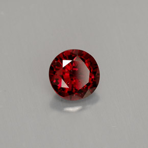 0.57캐럿 천연 딥 레드 스피넬, 라운드 컷, 5.02 mm, VS-SI