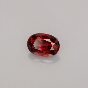 0.76캐럿 천연 딥 레드 스피넬, 타원형 컷, 6.5×4.6 mm, VS
