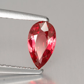0.55캐럿 천연 레드 스피넬, 배 모양, 7.5×4.4 mm, VS