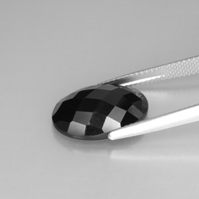 8.80캐럿 천연 검정색 스피넬, 타원형 컷, 16×11.9 mm, 불투명체