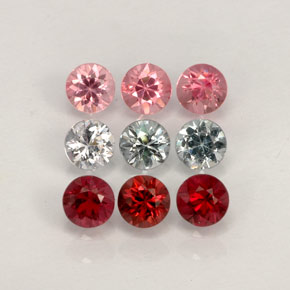 캐럿 천연 멀티컬러 스피넬 보석, 라운드 컷, 3.06 mm, VVS-VS