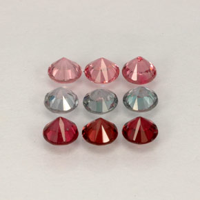 캐럿 천연 멀티컬러 스피넬 보석, 라운드 컷, 3.06 mm, VVS-VS