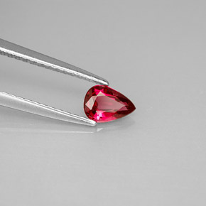 0.38캐럿 천연 레드 스피넬, 배 모양, 5.8×4.1 mm, VS