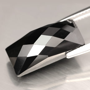 12.84캐럿 천연 검정색 스피넬, 바게트, 17.8×8.3 mm, 불투명체