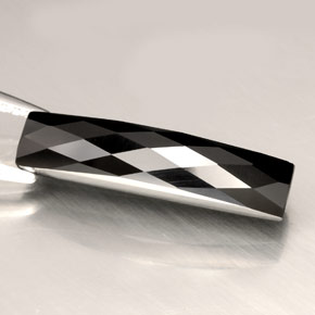 4.28캐럿 천연 검정색 스피넬, 바게트, 17.8×4 mm, 불투명체